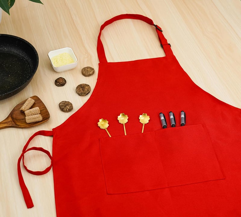 H.BETTER Kid Apron Adjustable Strap with 2 Pockets Painting Cooking Craft Backing Unisex Age 5-12 - Image 2